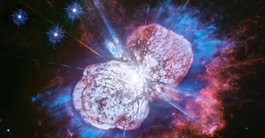 Exploding Star System Revealed Through Ultraviolet Hubble Image