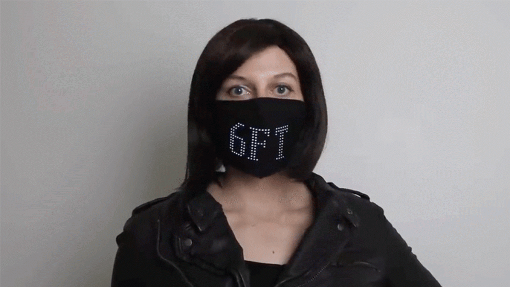 Animated LED Face Mask Reminds Others to Stay Six Feet Away