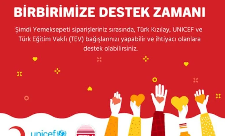 Yemeksepeti, yemek siparişinde kurumlara bağış kampanyasını başlattı.